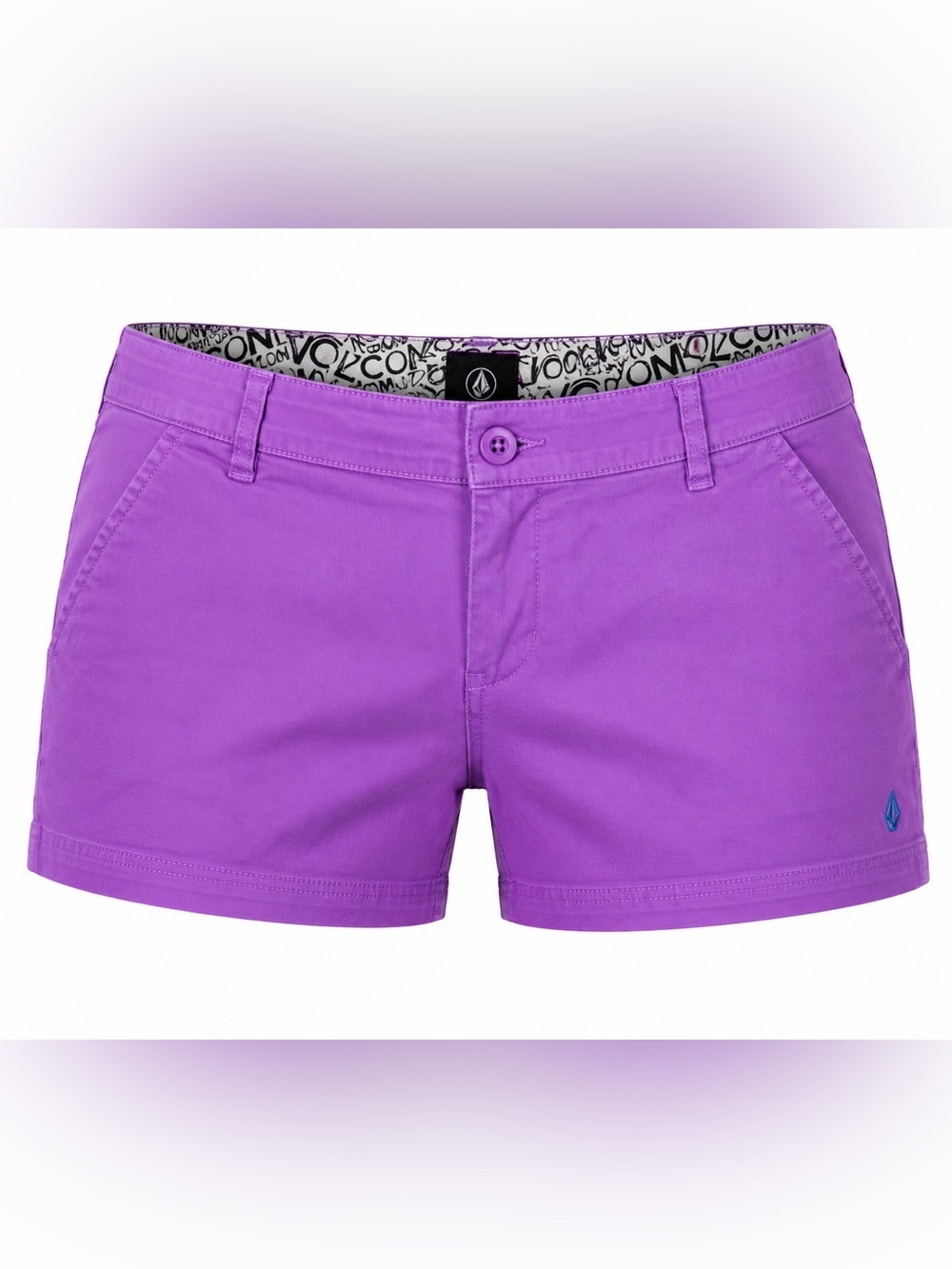 Volcom Purple Stretch Chino Shorts Women’s Size 13 Y2K Skate Casual